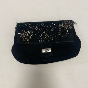 Free People Black Suede Purse